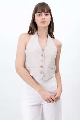 Chaleco De Vestir Cuello Halter Escote Espalda Hyp sold by Shasa