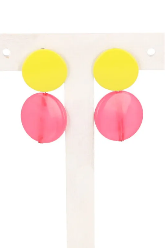 Aretes Doble Circulo Color sold by Shasa