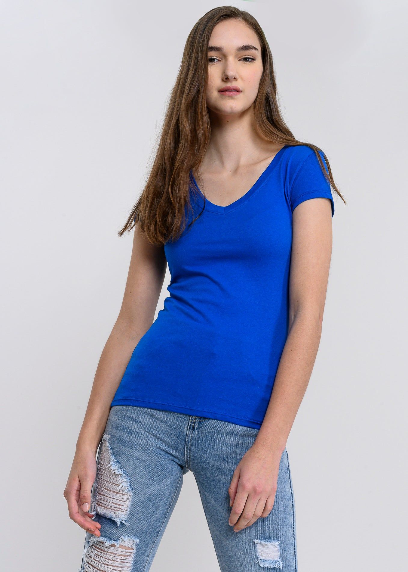 Blusa manga corta cuello v sold by Shasa