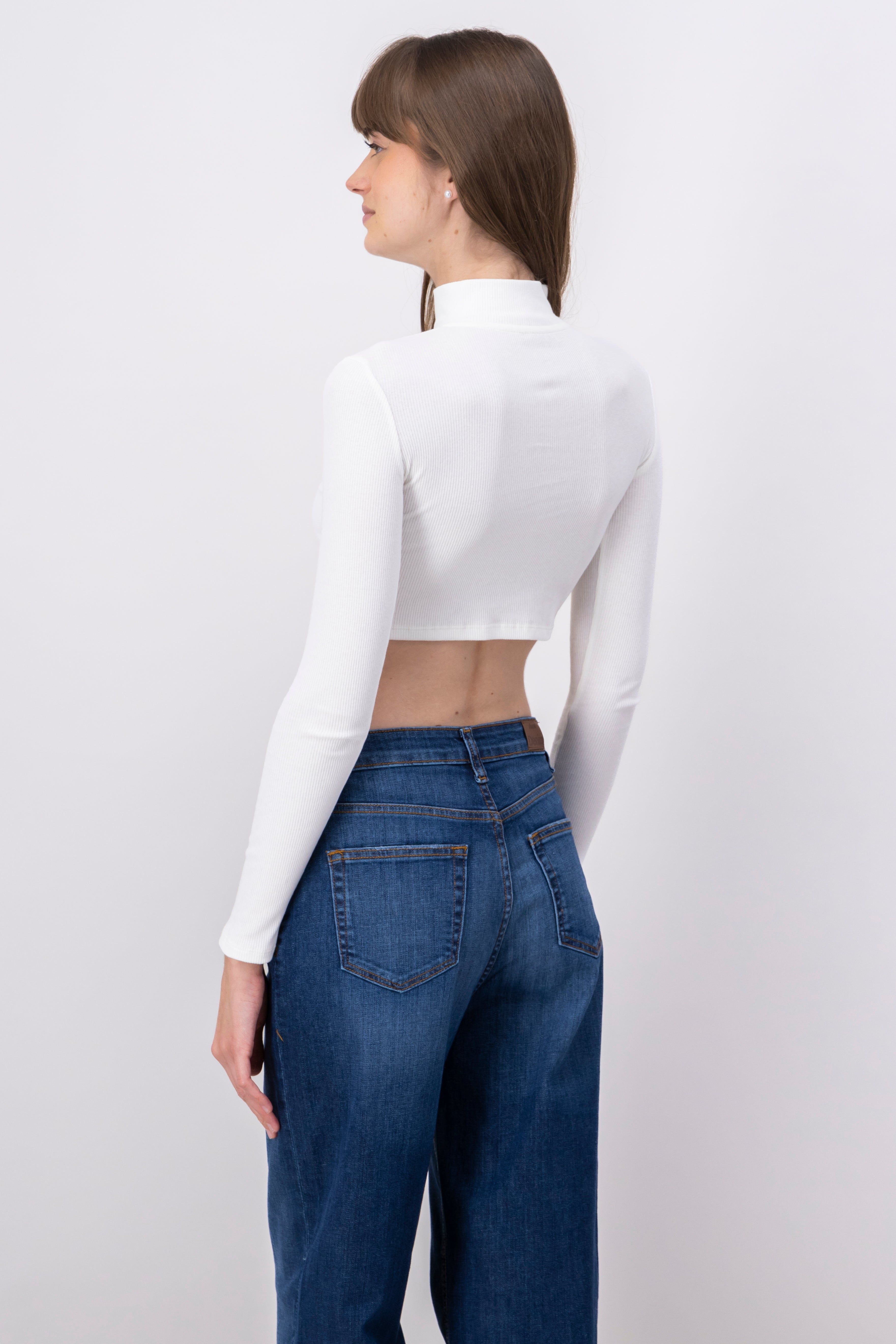 Sudadera crop acanalada cremallera sold by Shasa product image thumbnail 4