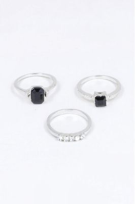 Set 3 anillos brillo cuadrado sold by Shasa