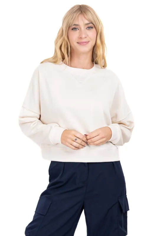 Sudadera crop cuello acanalado sold by Shasa