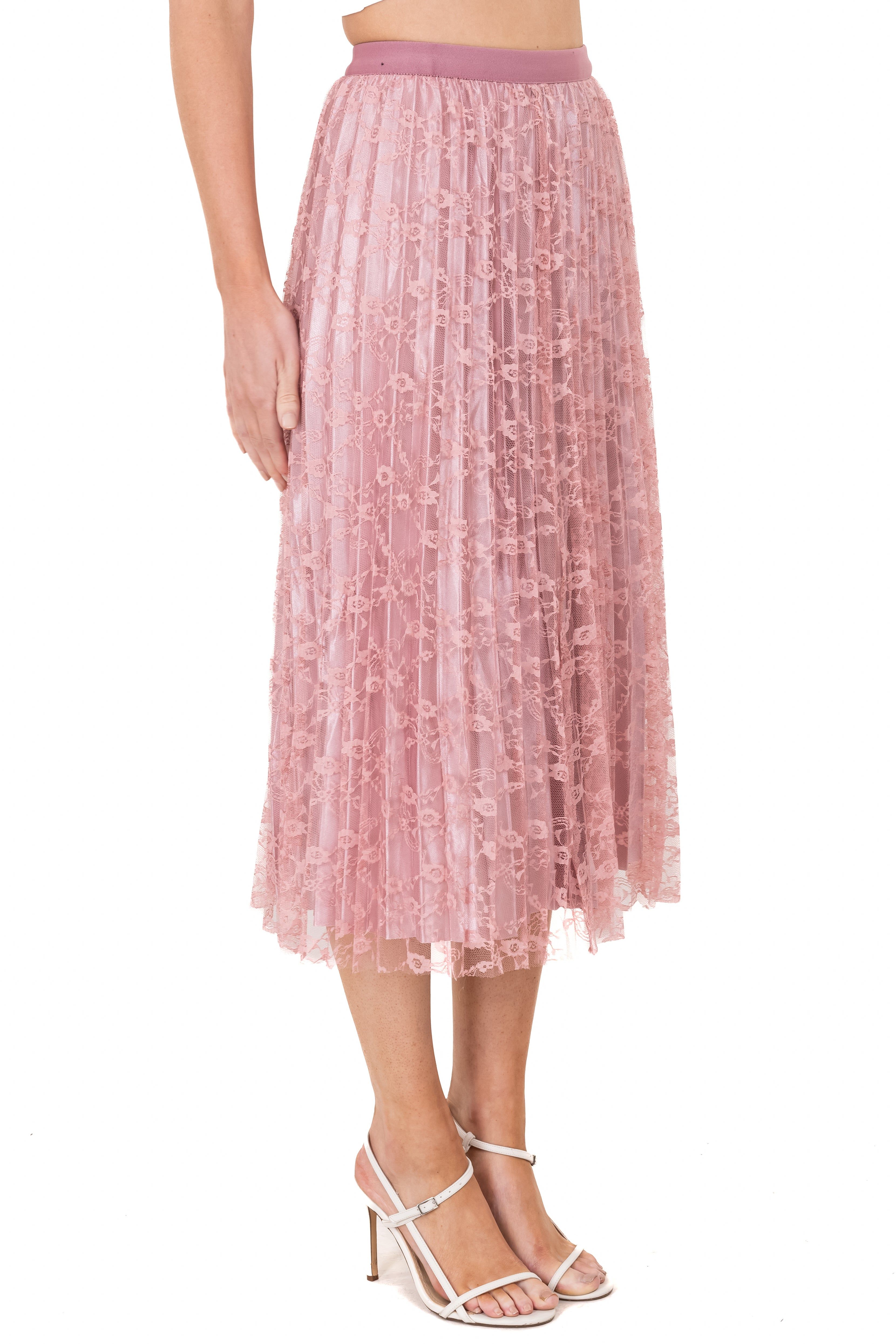 Falda midi plisada encaje sold by Shasa product image thumbnail 3