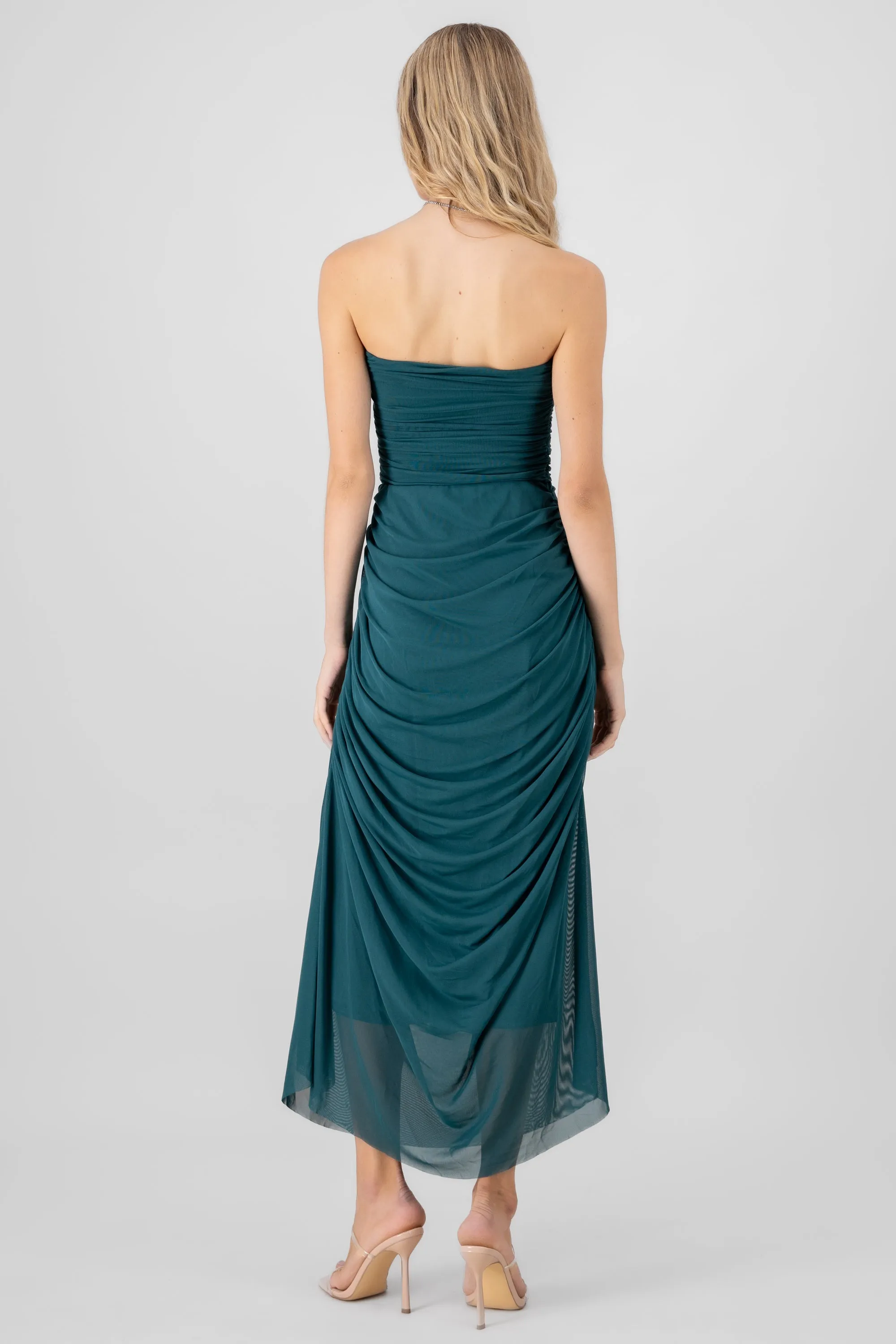 Maxi Vestido Liso Mesh Strapless sold by Shasa product image thumbnail 4