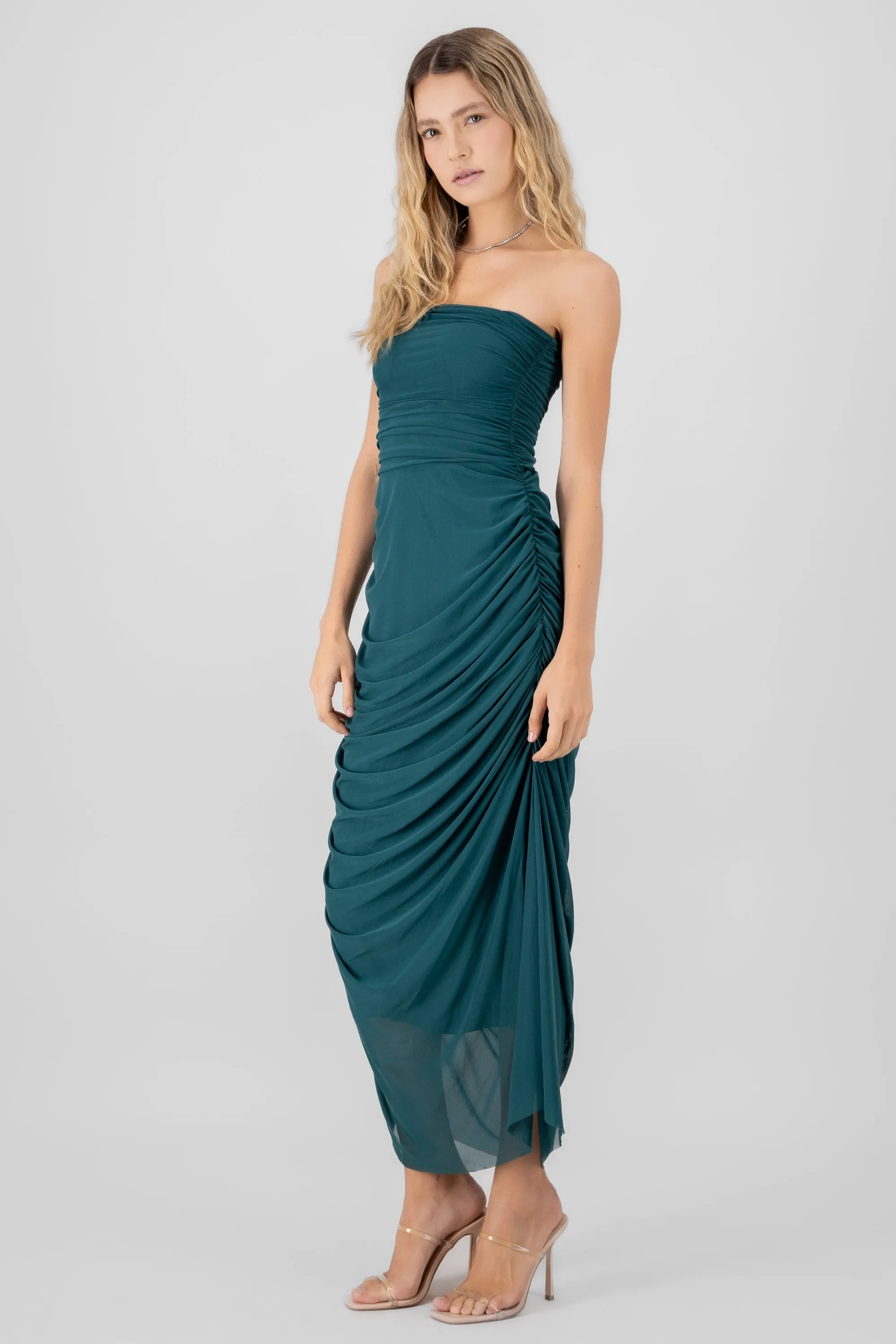 Maxi Vestido Liso Mesh Strapless sold by Shasa product image thumbnail 3