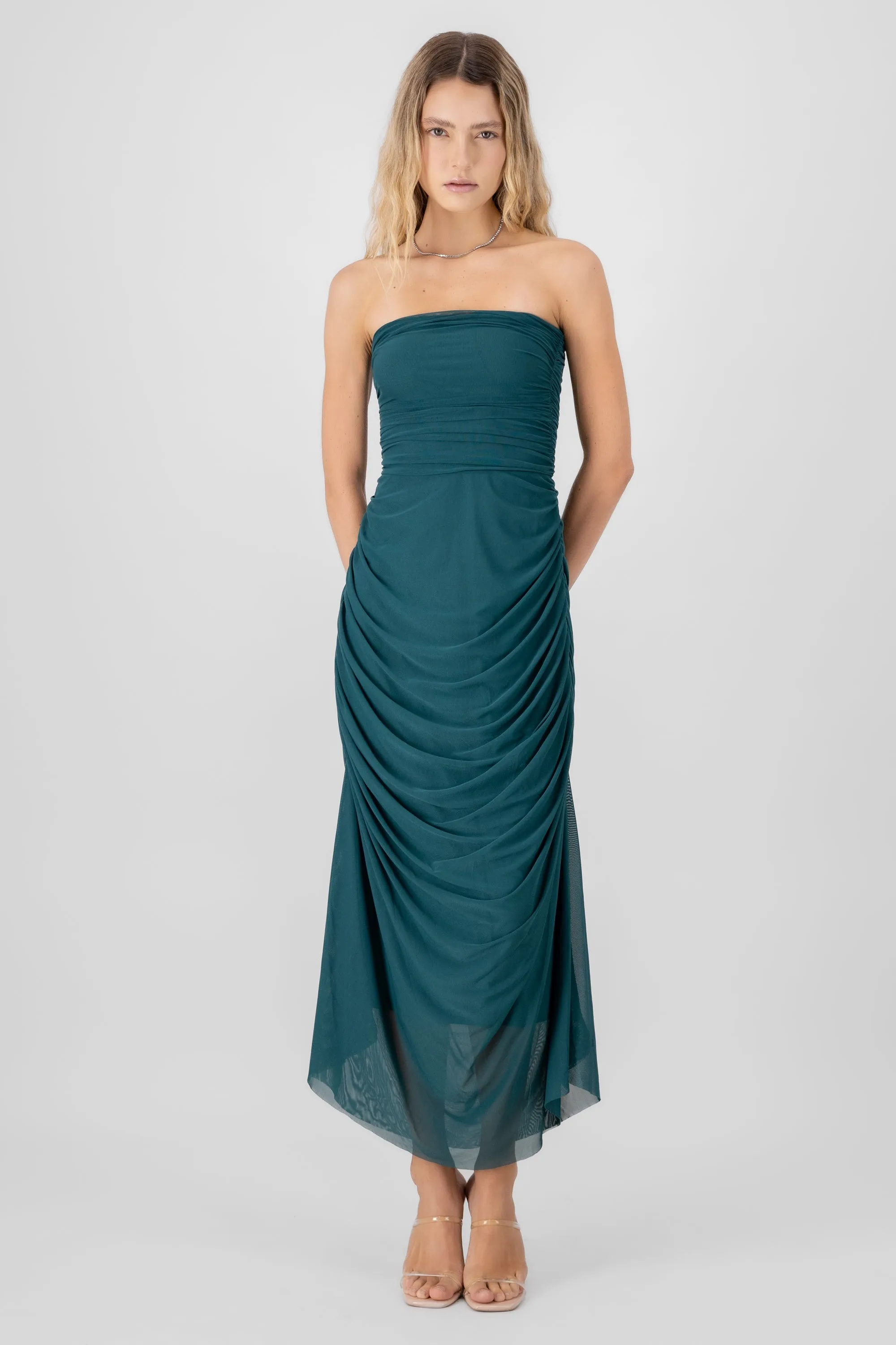 Maxi Vestido Liso Mesh Strapless sold by Shasa product image thumbnail 2