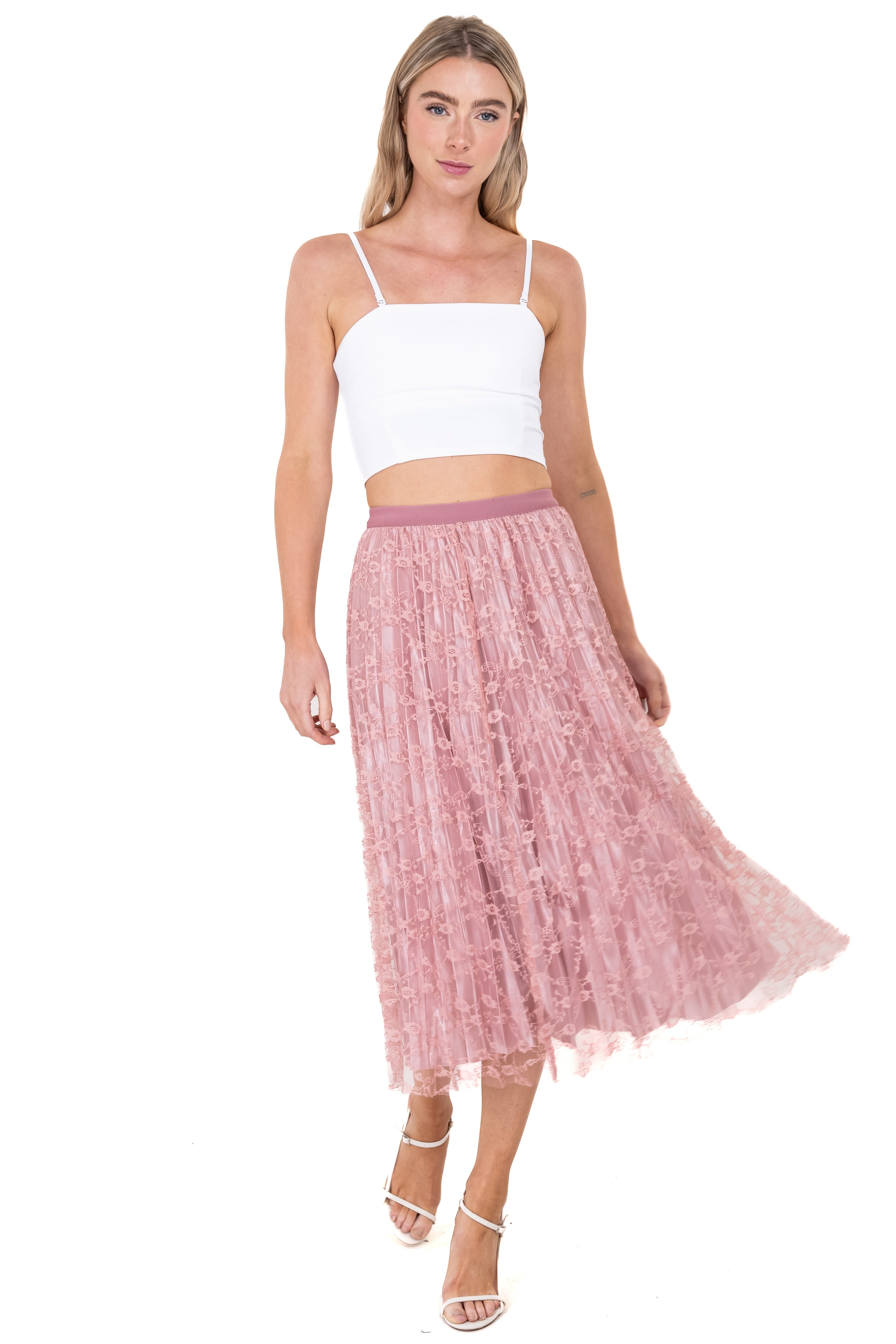 Falda midi plisada encaje sold by Shasa product image thumbnail 2