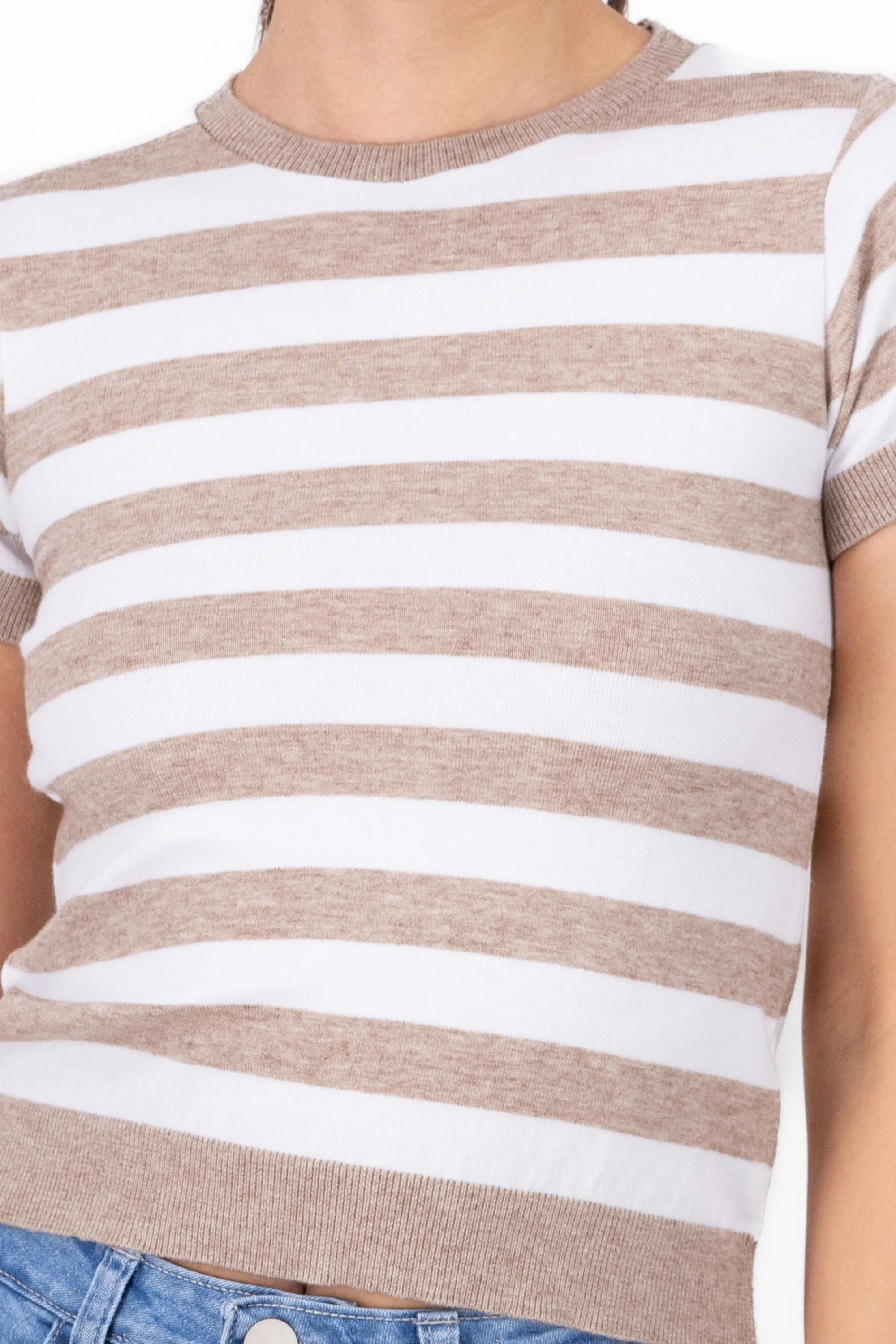 Top tejido crop rayas manga corta sold by Shasa product image thumbnail 5