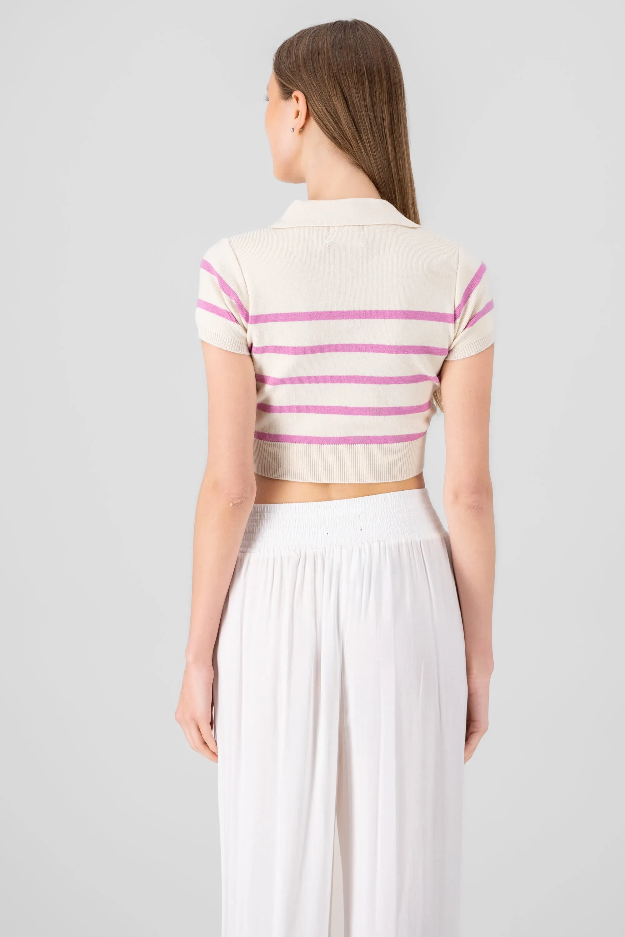 Top tejido cuello polo rayas sold by Shasa product image thumbnail 4