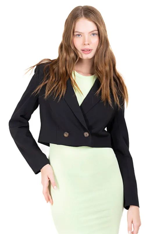 Blazer crop cierre cruzado botones sold by Shasa