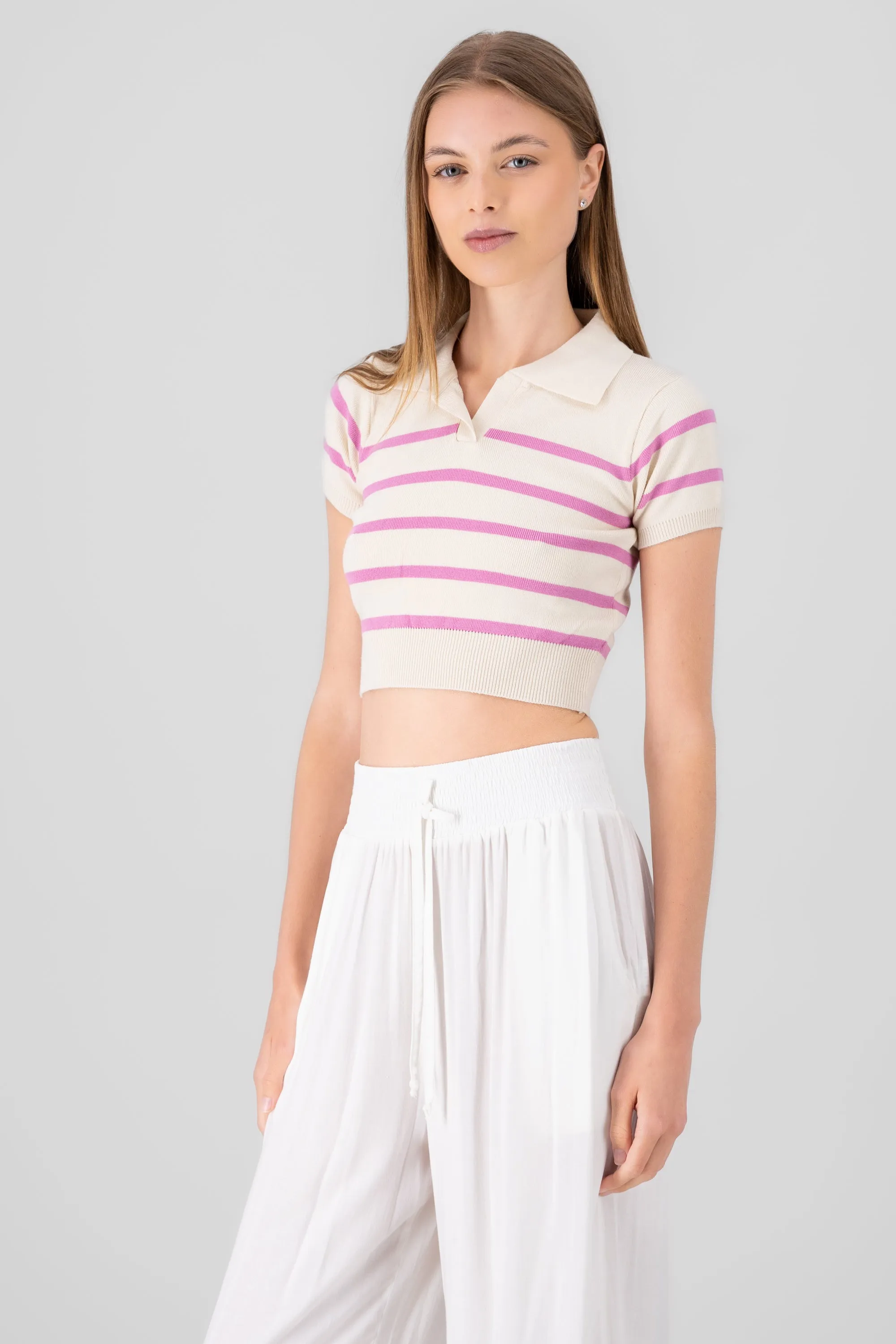 Top tejido cuello polo rayas sold by Shasa product image thumbnail 3