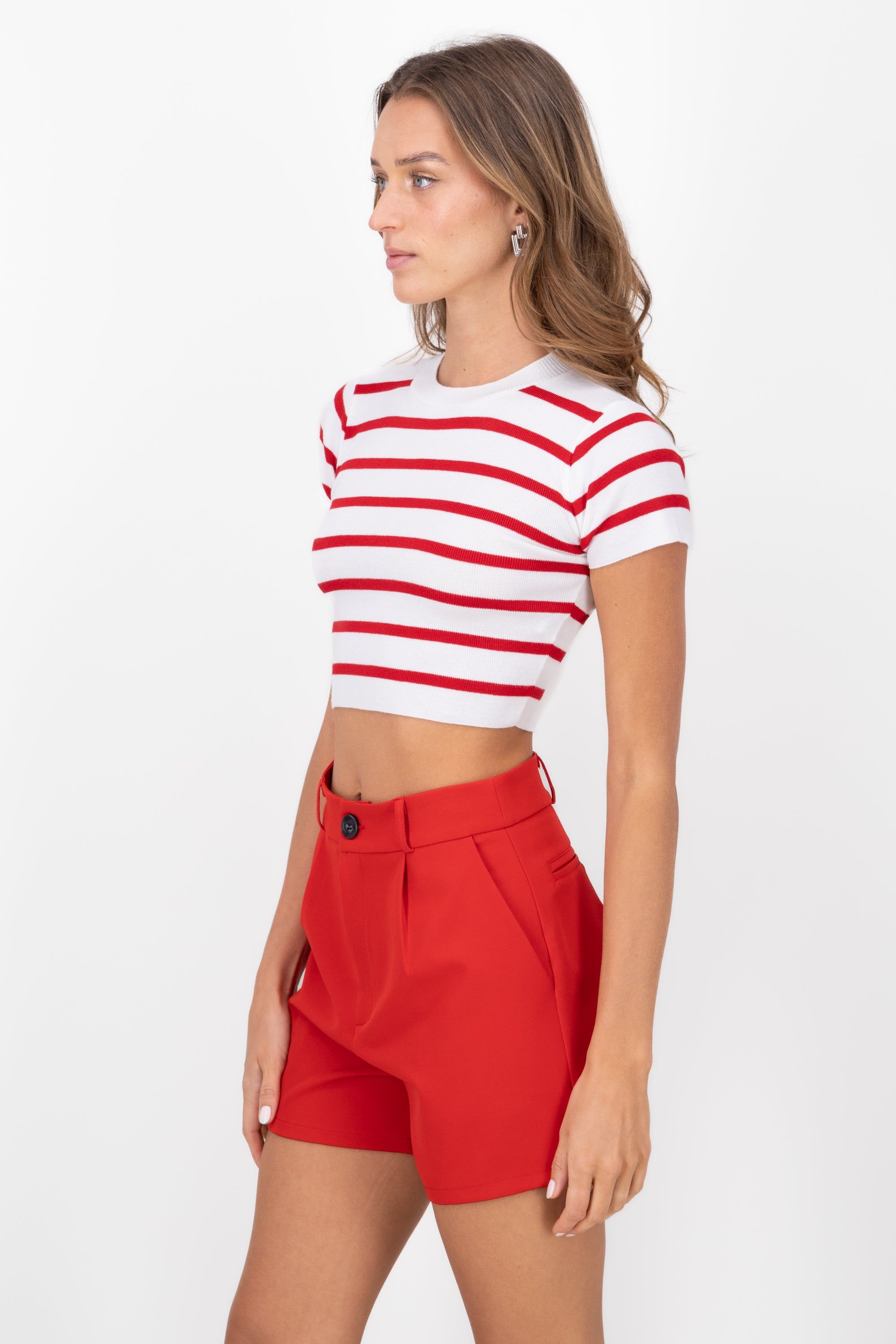 Top Crop Punto Manga Corta Rayas sold by Shasa product image thumbnail 3