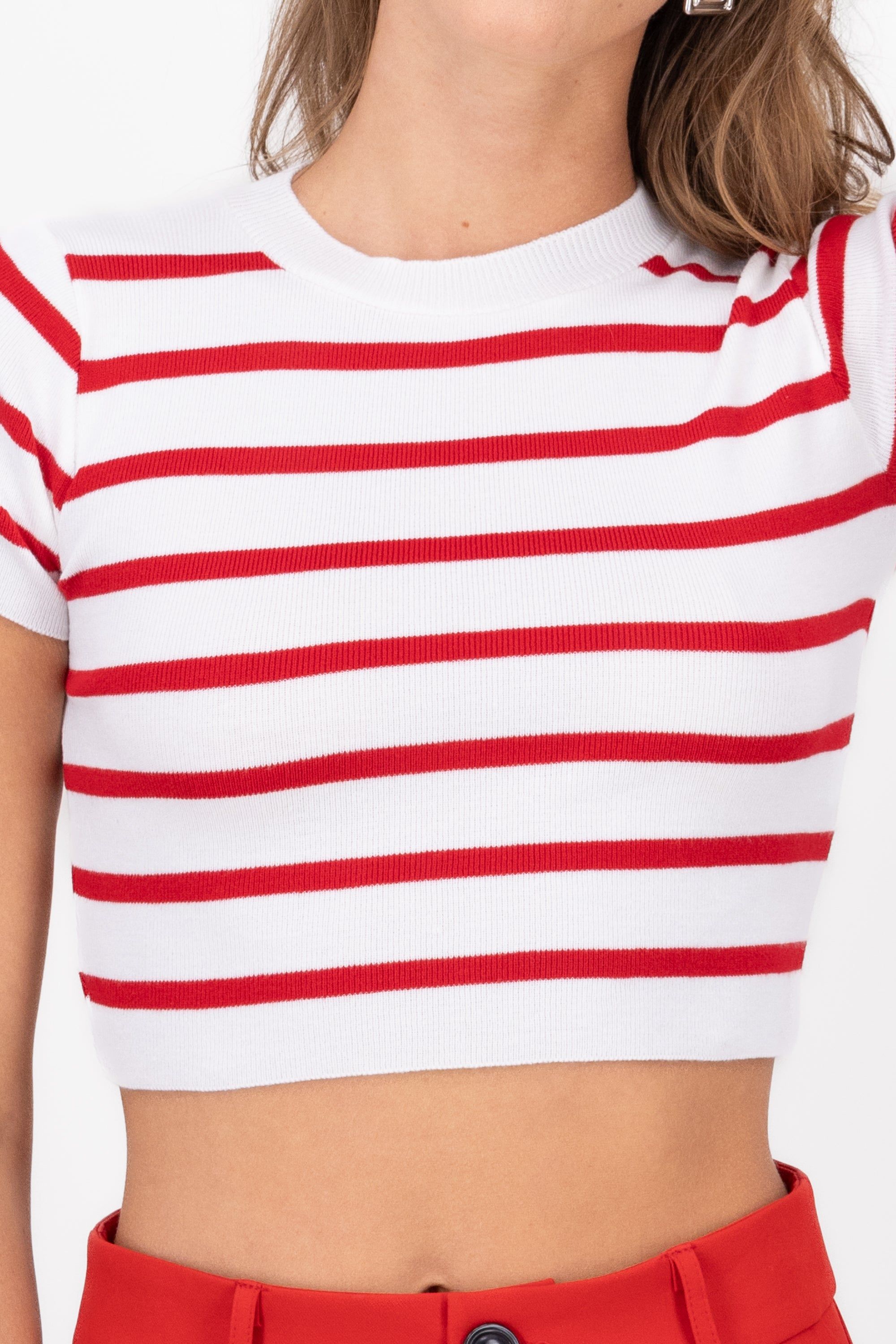 Top Crop Punto Manga Corta Rayas sold by Shasa product image thumbnail 5