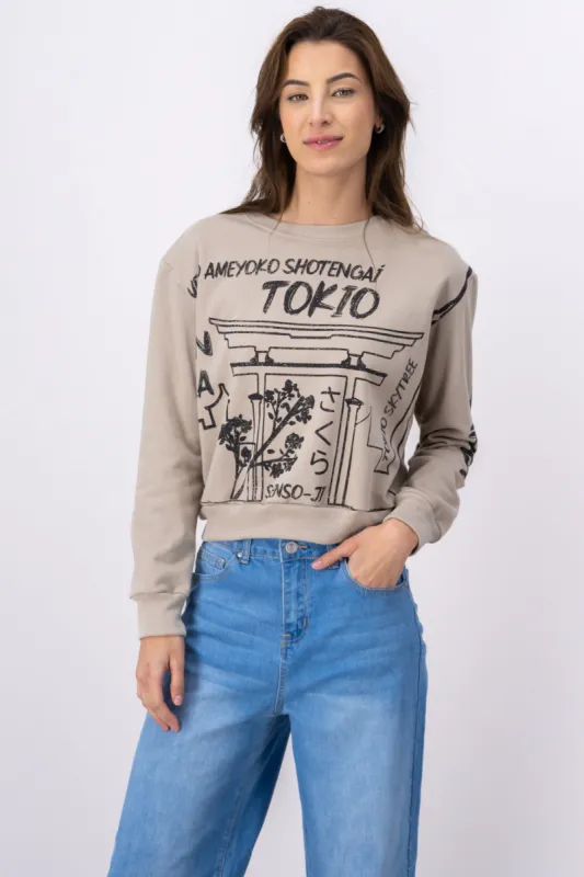 Sudadera crop sketch Tokio sold by Shasa