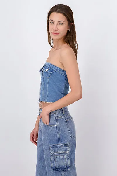 Top denim botones destrucción sold by Shasa product image thumbnail 3