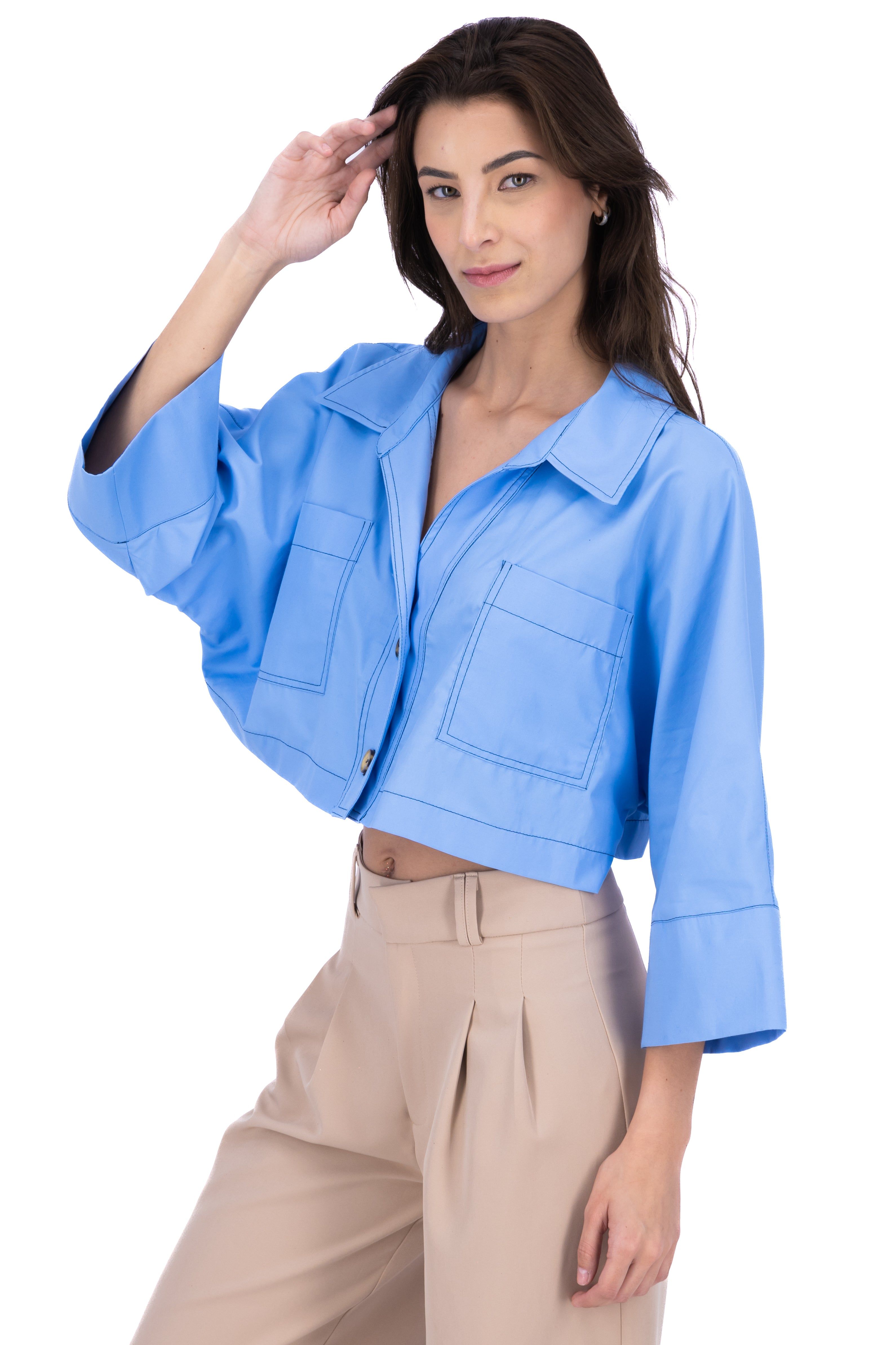 Camisa crop manga amplia sold by Shasa product image thumbnail 3