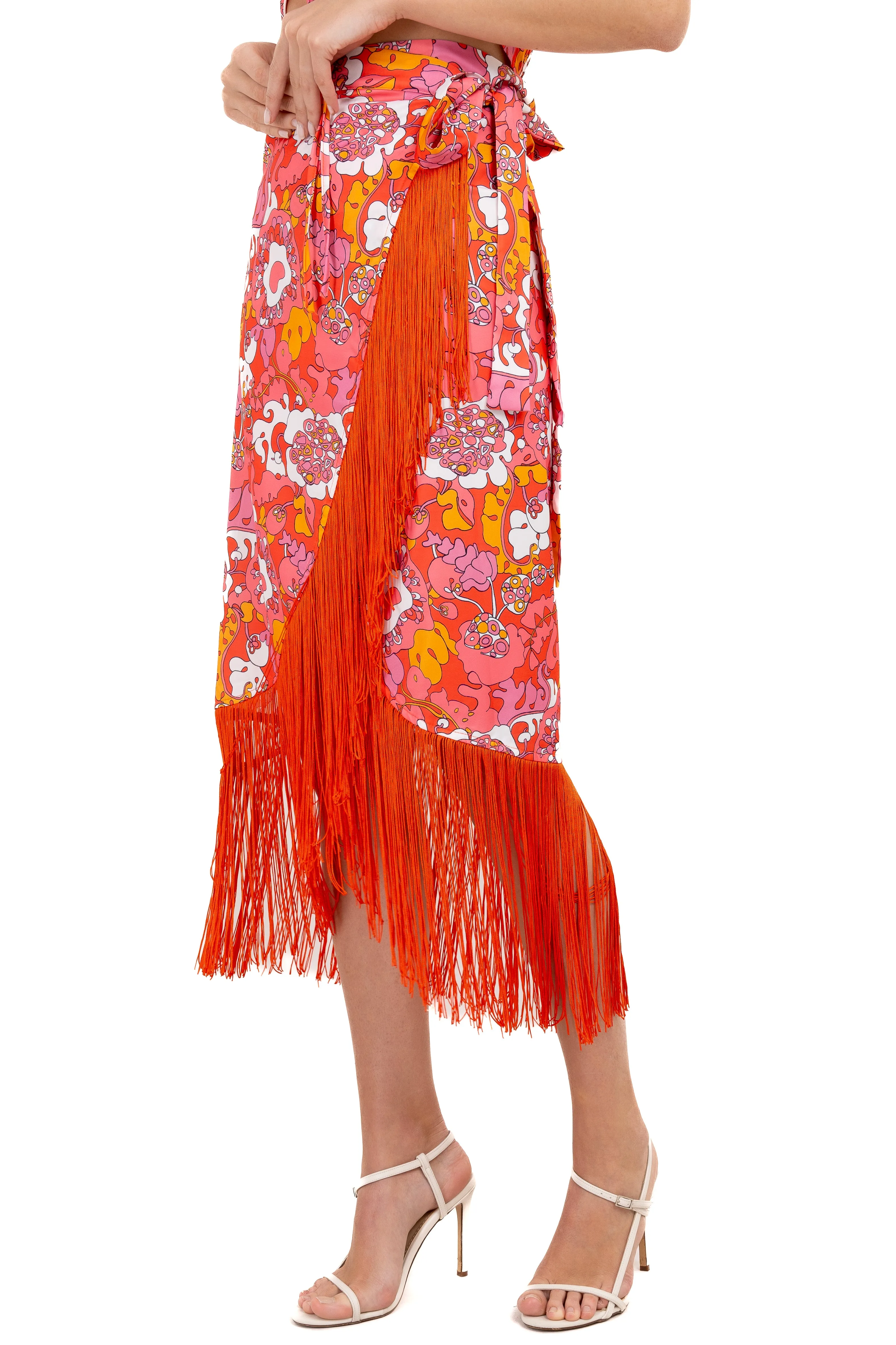 Falda midi flores retro flecos sold by Shasa product image thumbnail 3