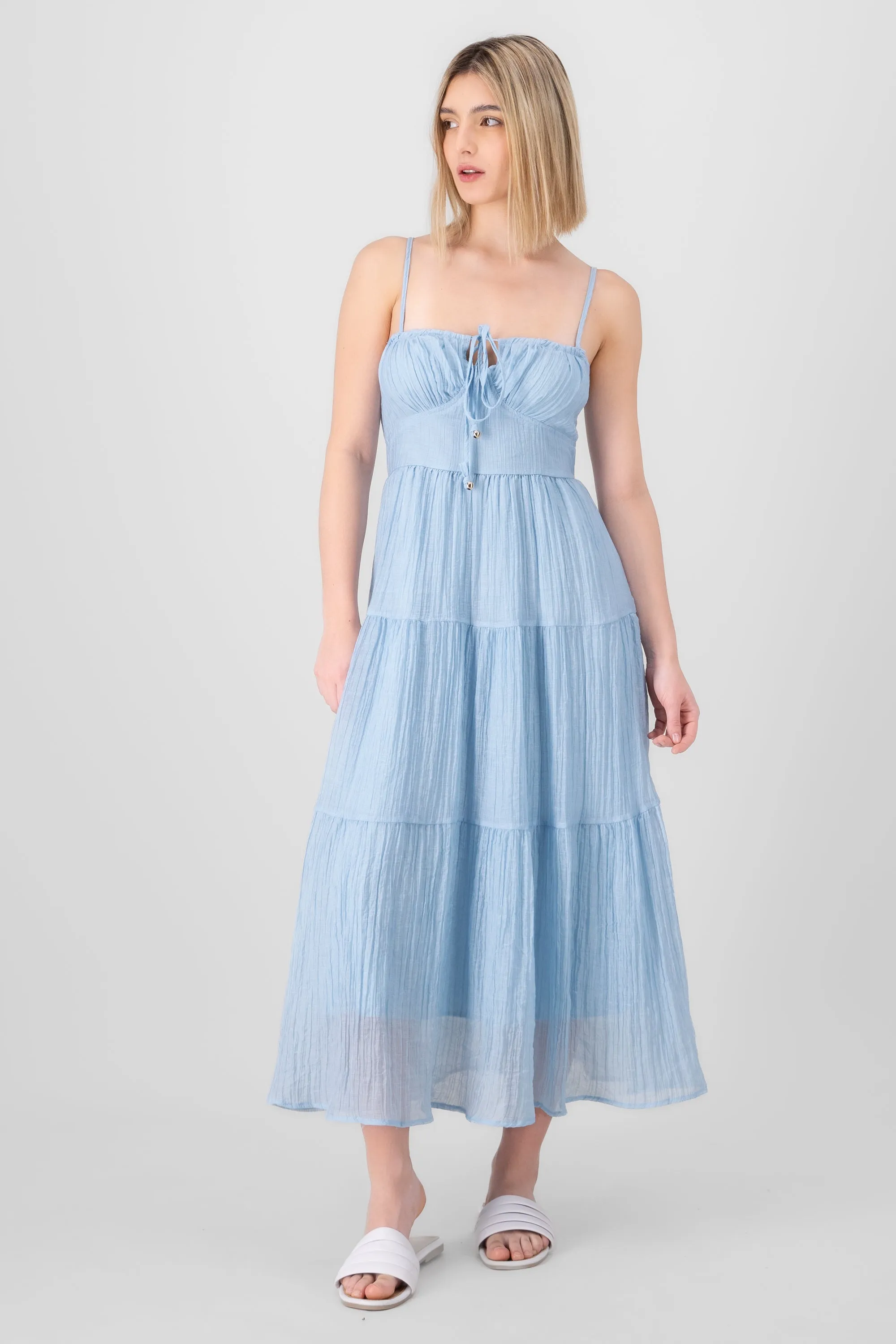 Maxi vestido tirantes textura sold by Shasa