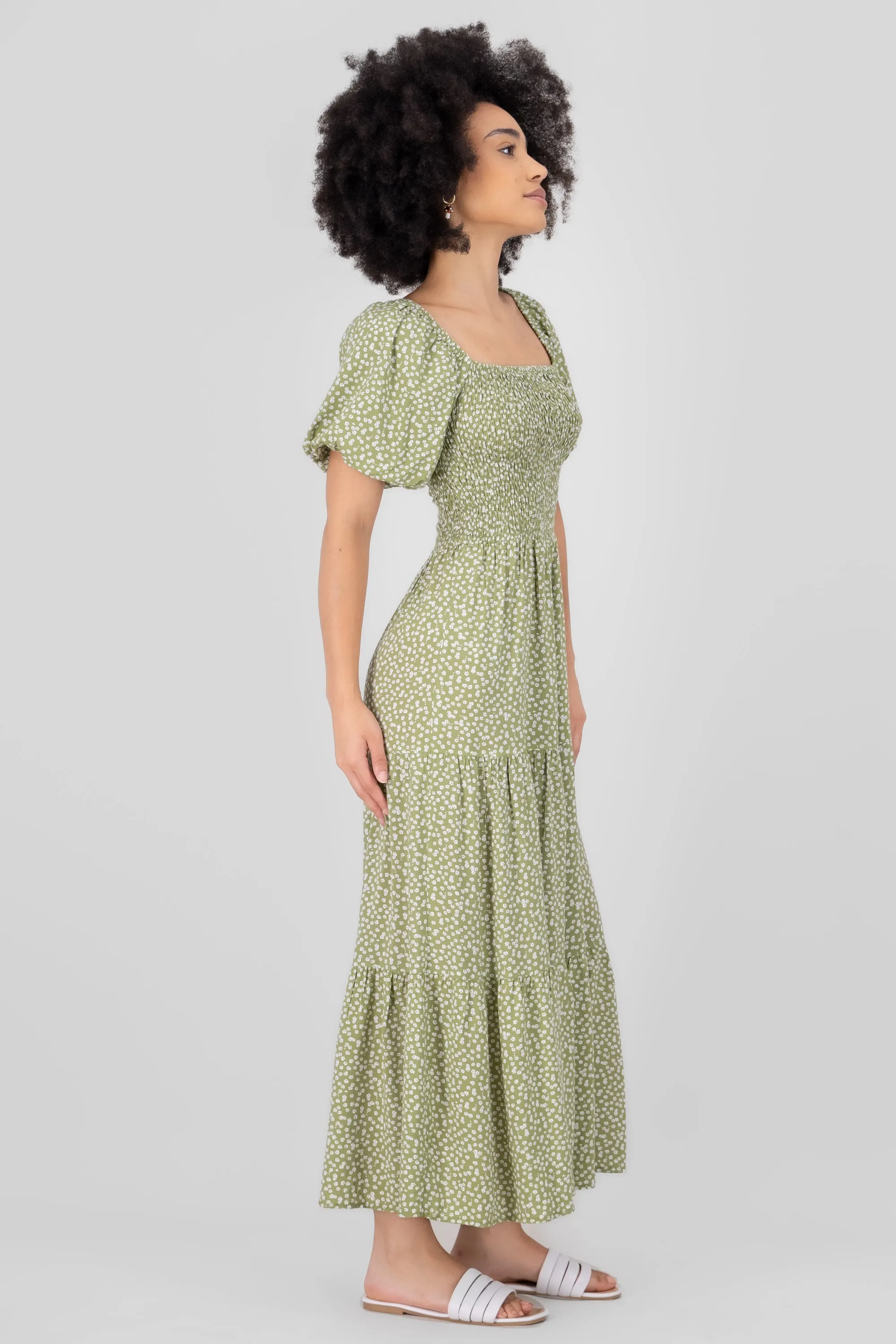 Vestido midi manga abullonada flores Hypsters sold by Shasa product image thumbnail 3