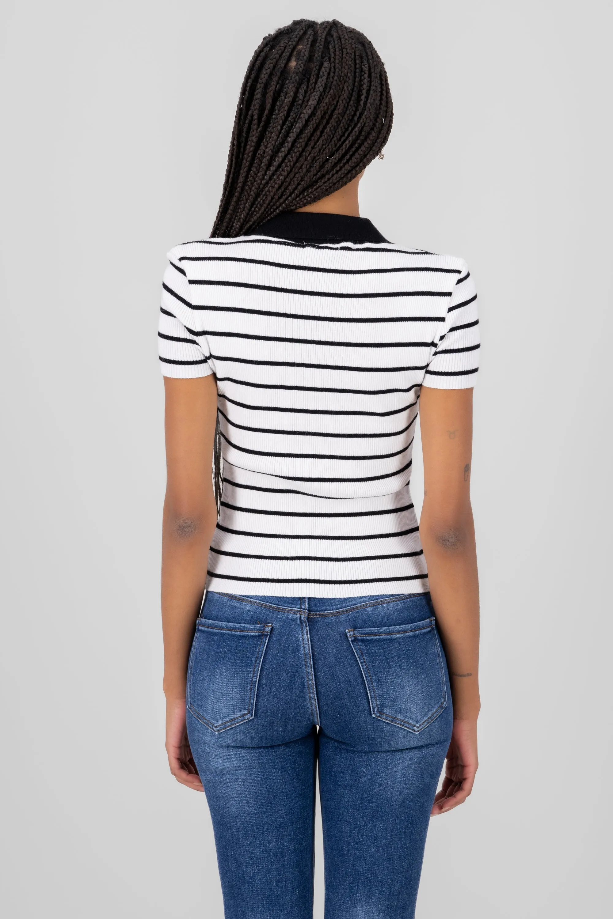 Top rayas cuello polo contraste sold by Shasa product image thumbnail 4
