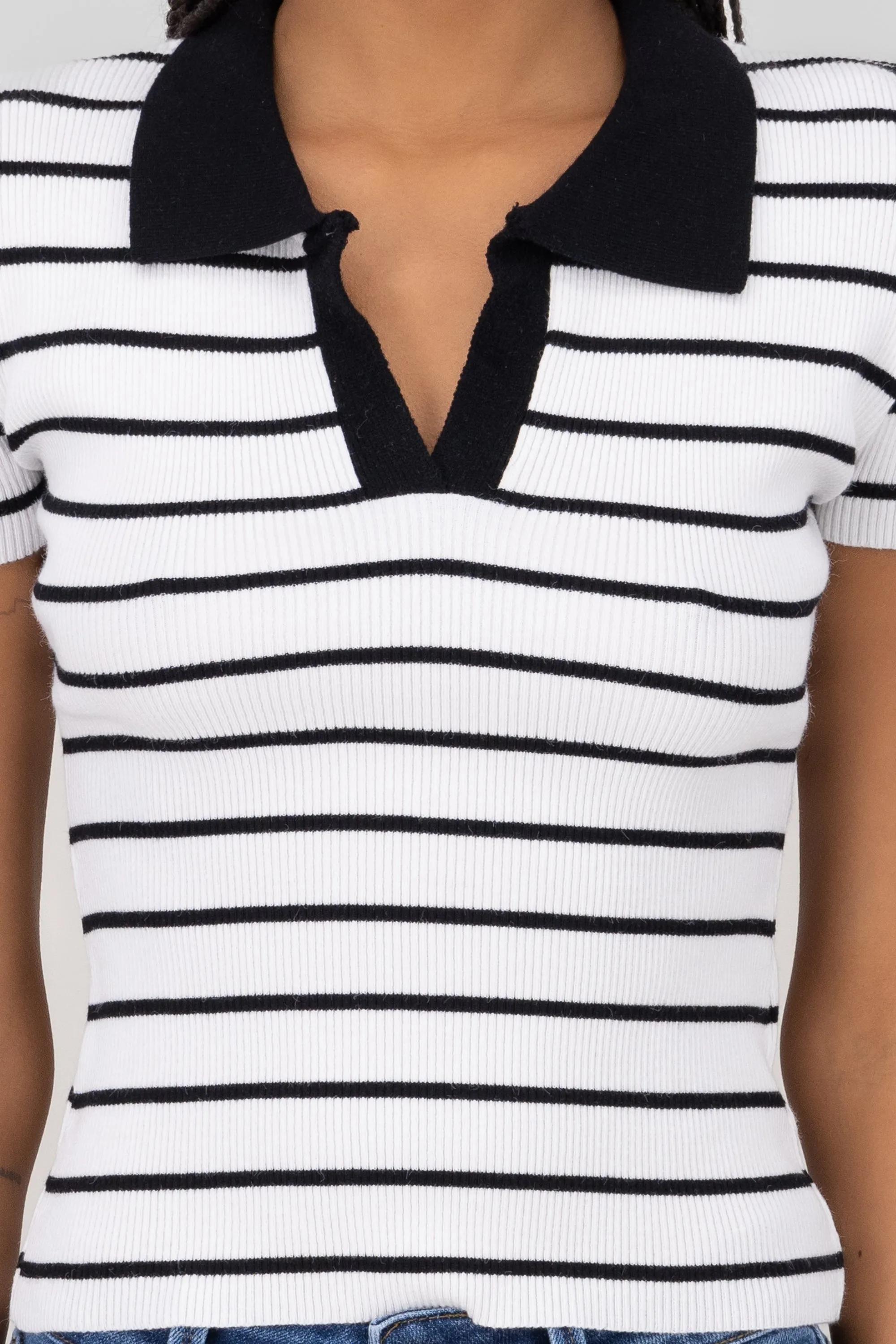 Top rayas cuello polo contraste sold by Shasa product image thumbnail 5