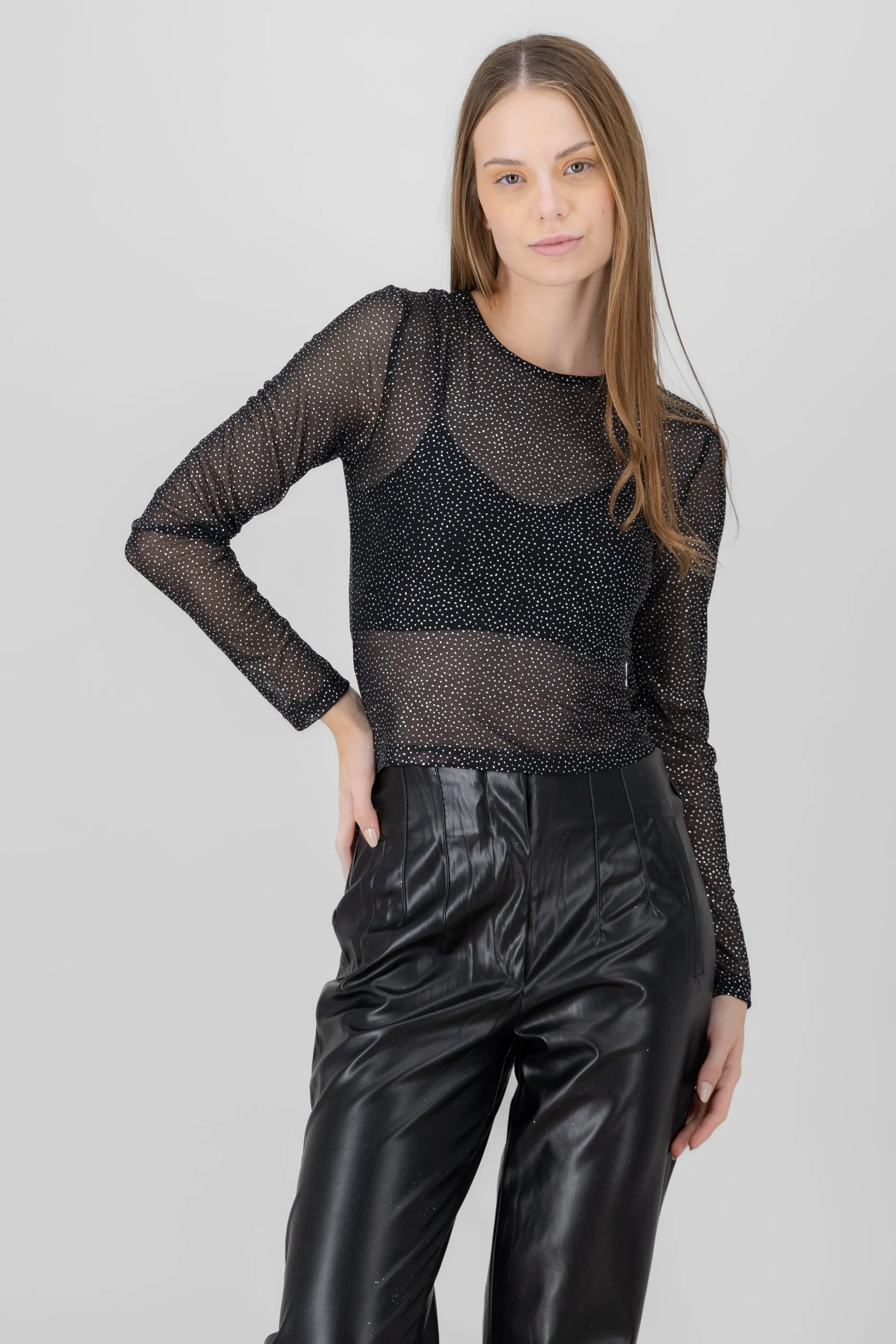 Top mesh manga larga brillos sold by Shasa product image thumbnail 2