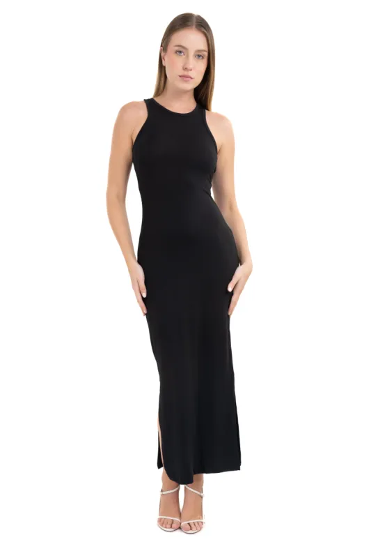 Vestido maxi abertura liso sold by Shasa