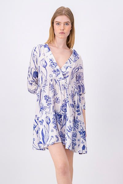 Vestido mini manga larga cruzado sold by Shasa