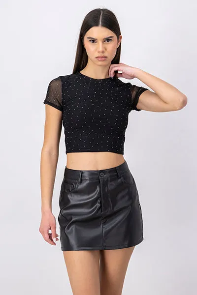 Top Crop Mesh Aplicación Brillos sold by Shasa product image thumbnail 2