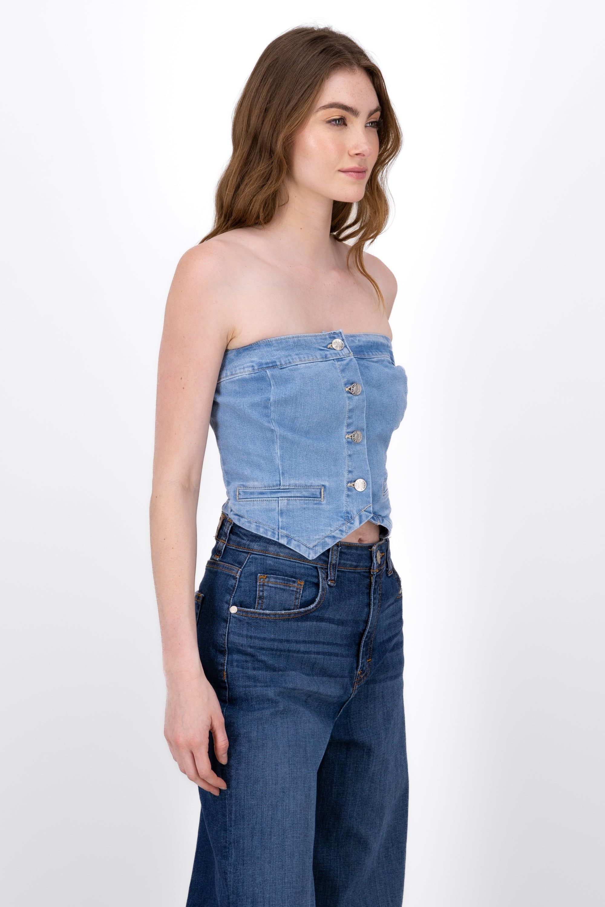 Top Denim Strapless Denim Corto sold by Shasa product image thumbnail 3