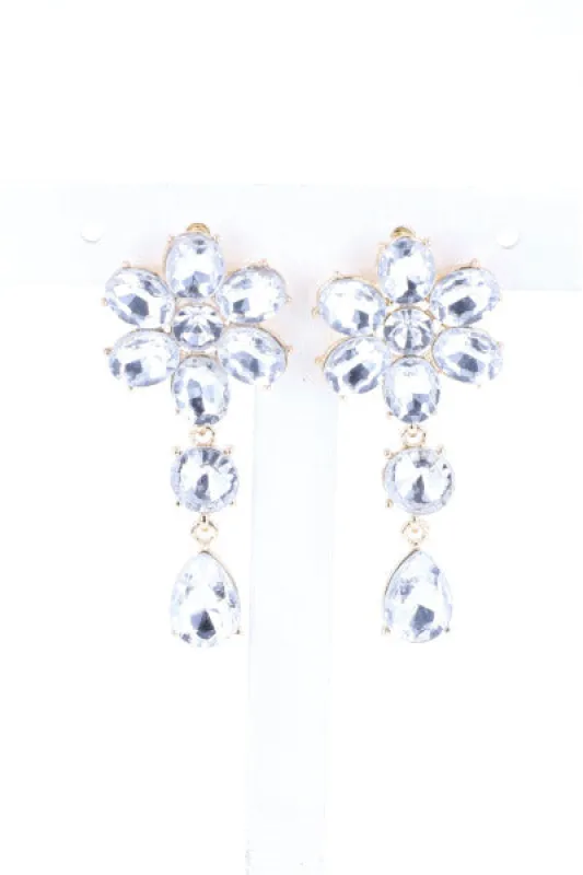 Aretes Flor Cristal Color sold by Shasa
