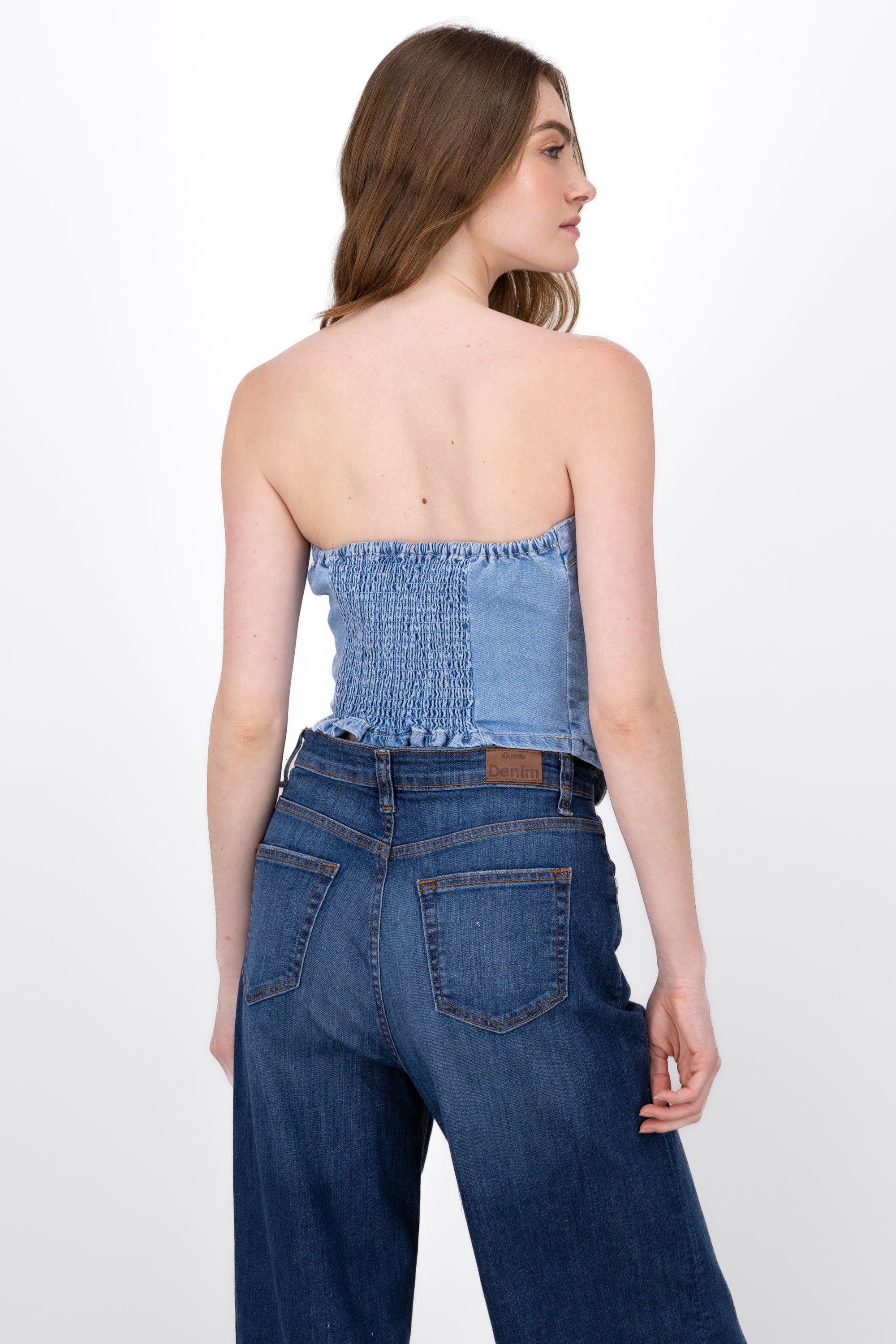 Top Denim Strapless Denim Corto sold by Shasa product image thumbnail 4