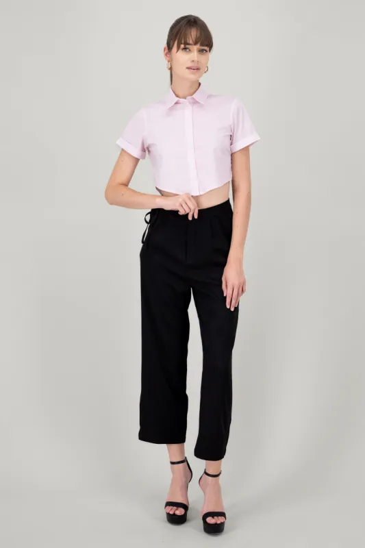 Pantalon con pinzas y detalle de cintas sold by Shasa