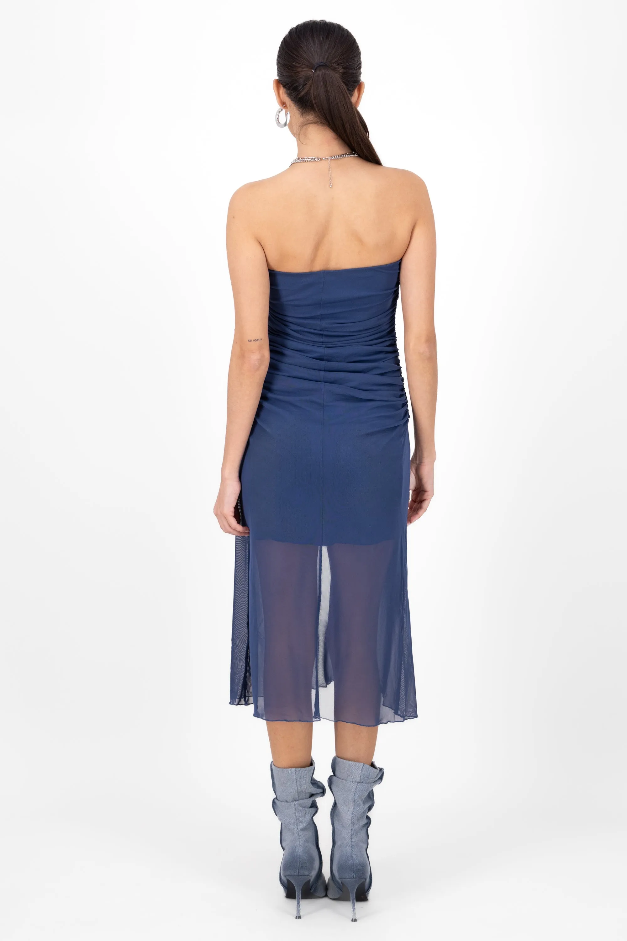 Vestido Midi Strapless Fruncido sold by Shasa product image thumbnail 4