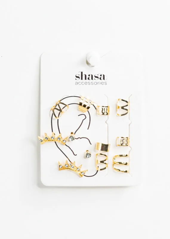 Set 12 piezas earcuffs coronas sold by Shasa
