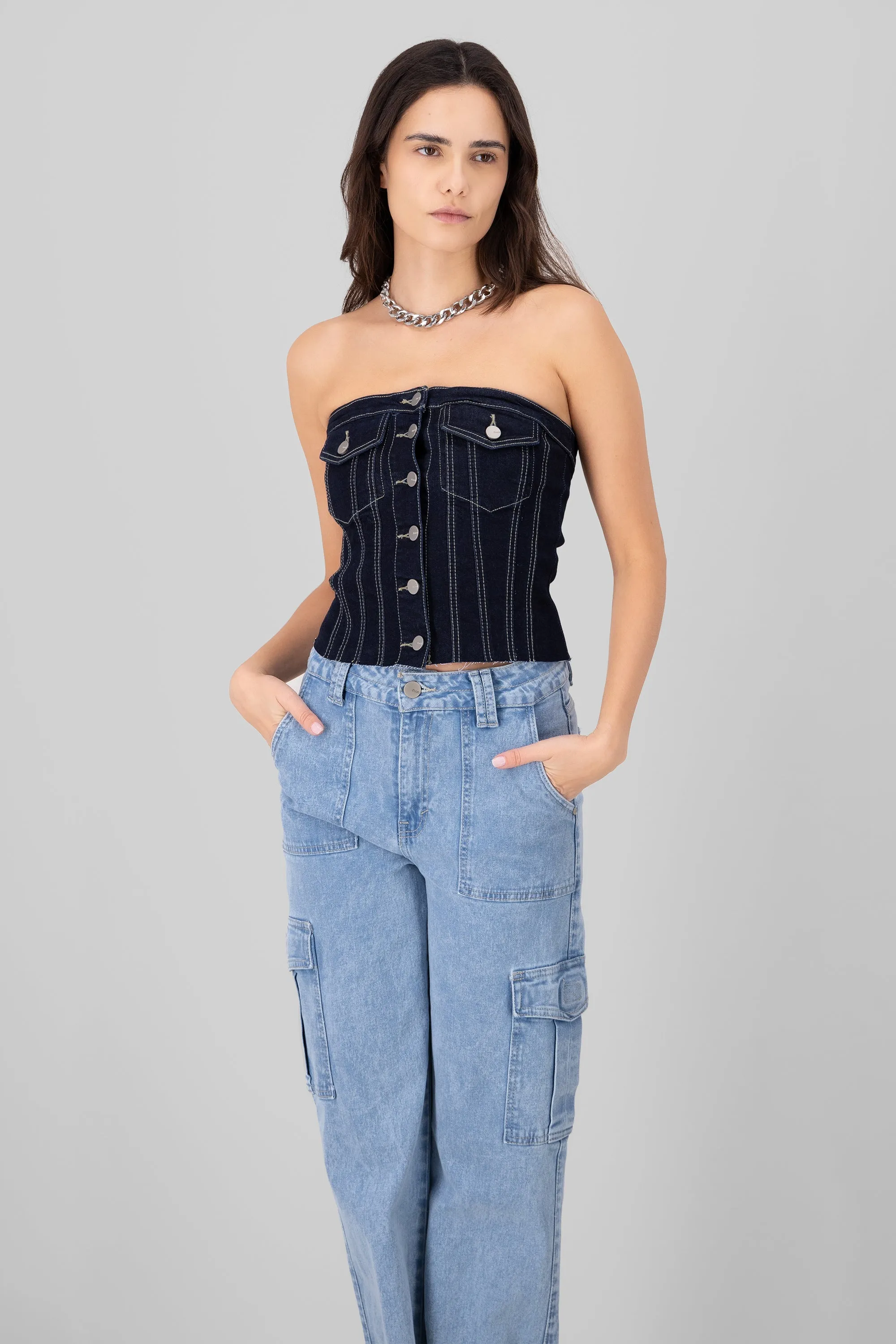 Top Corset Denim Bolsillos sold by Shasa product image thumbnail 2