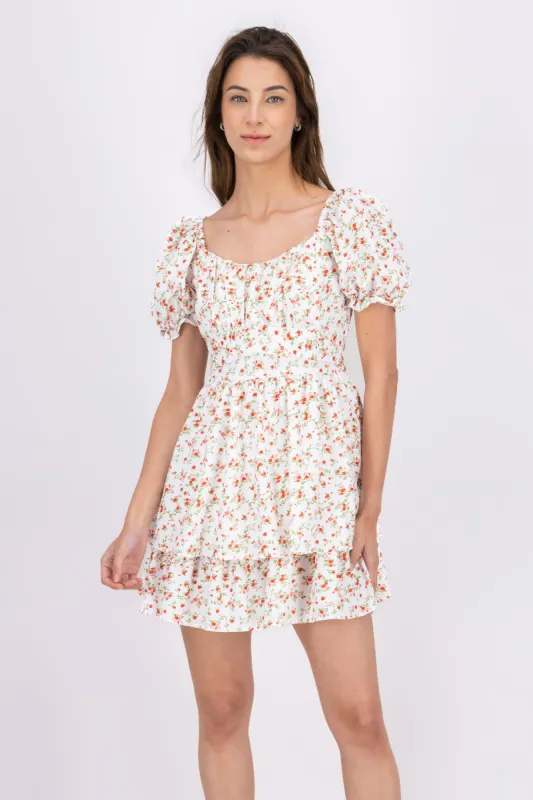 Vestido mini olanes flores sold by Shasa