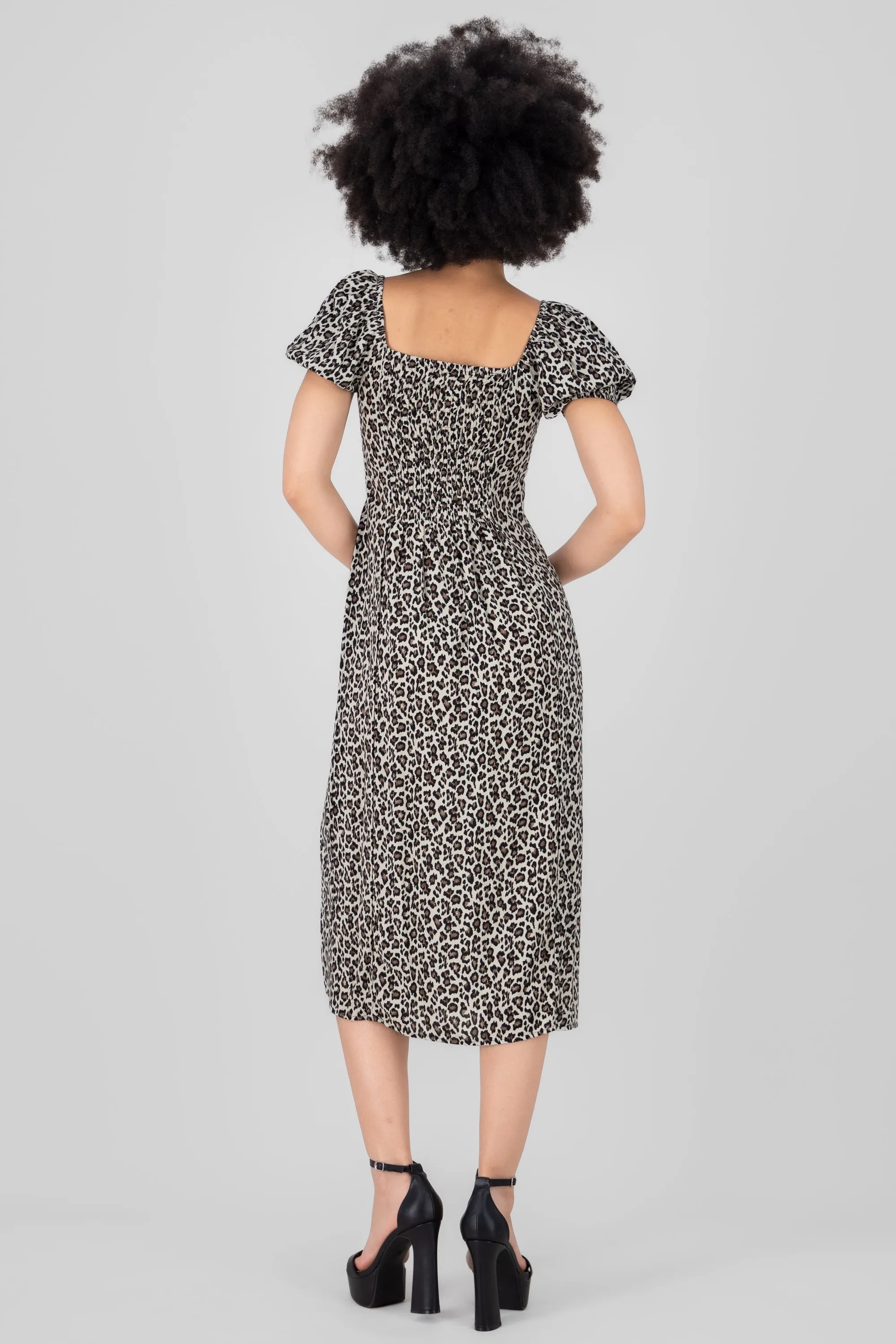 Vestido midi abertura estampado animal print sold by Shasa product image thumbnail 4