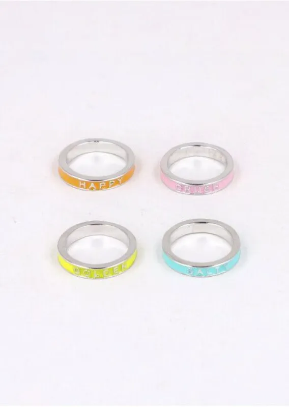 Set 4 Anillos Palabras sold by Shasa
