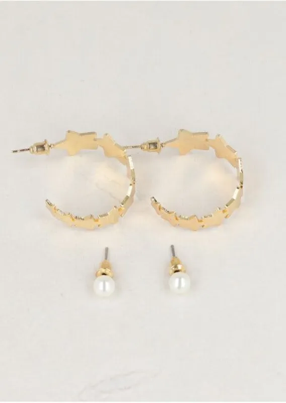 Set 2 Pares Arracadas Estrellas sold by Shasa