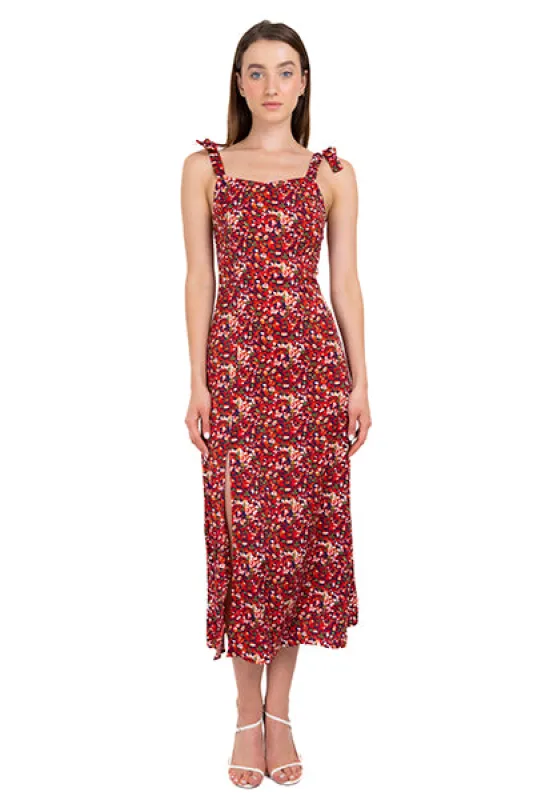 Vestido maxi tirantes cintas floreado sold by Shasa
