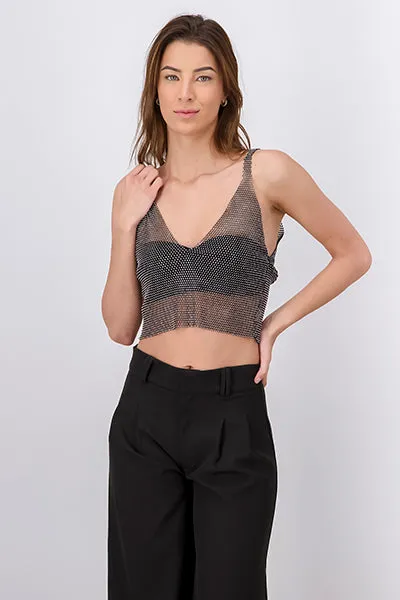 Top red brillos escote v sold by Shasa