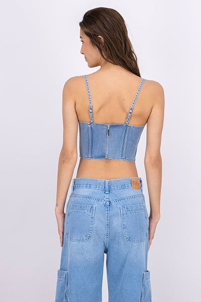 Top crop denim copas sold by Shasa product image thumbnail 4