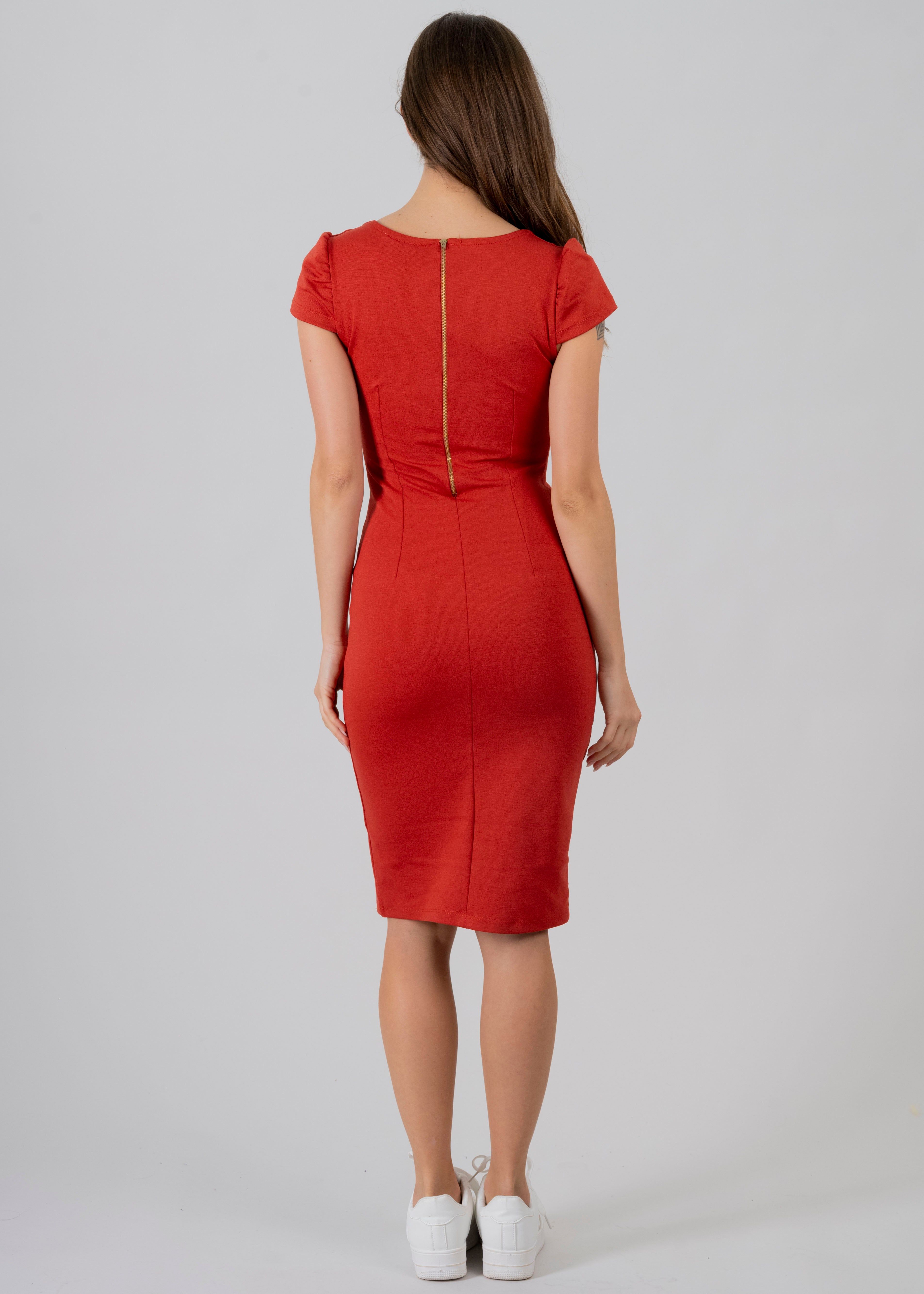 Vestido midi liso cuello v sold by Shasa product image thumbnail 4