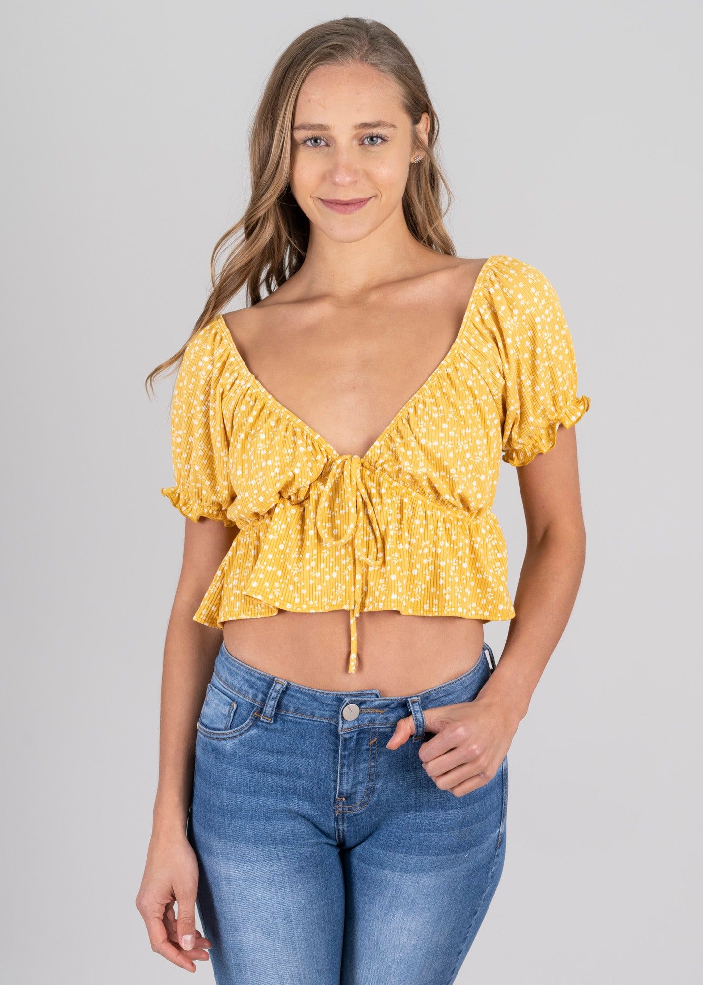 Blusa manga abullonada estampado flores sold by Shasa product image thumbnail 2