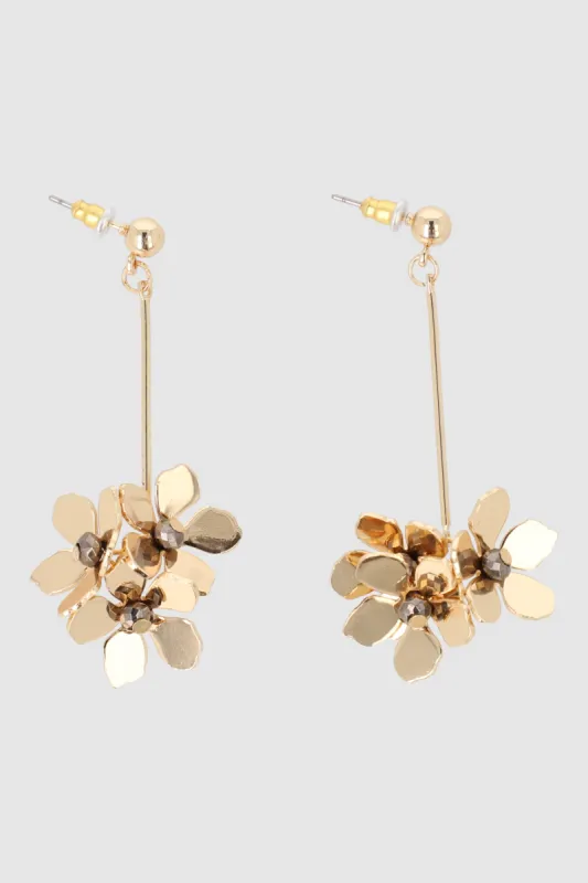 Aretes barrita flores metal sold by Shasa