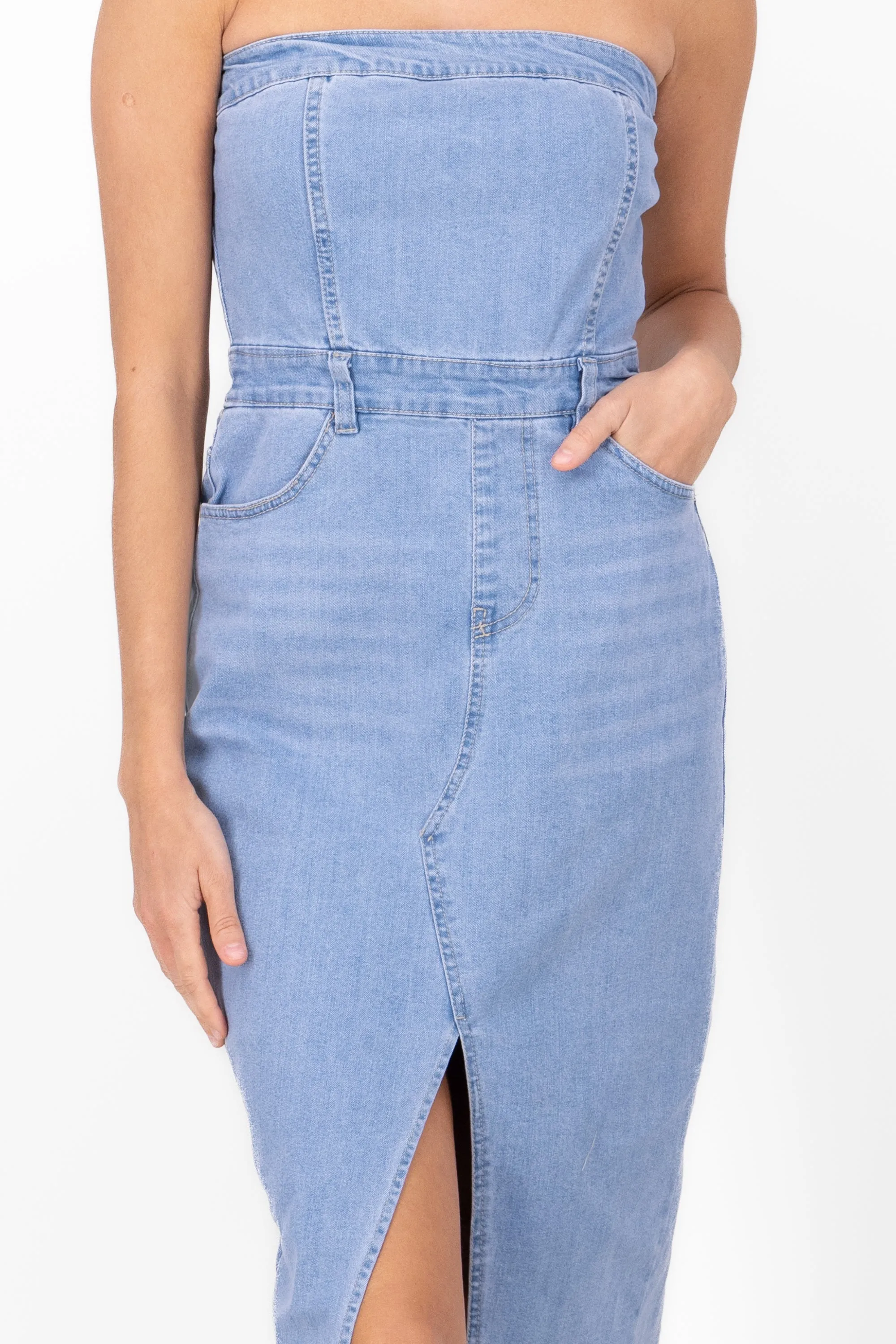 Vestido strapless denim sold by Shasa product image thumbnail 5
