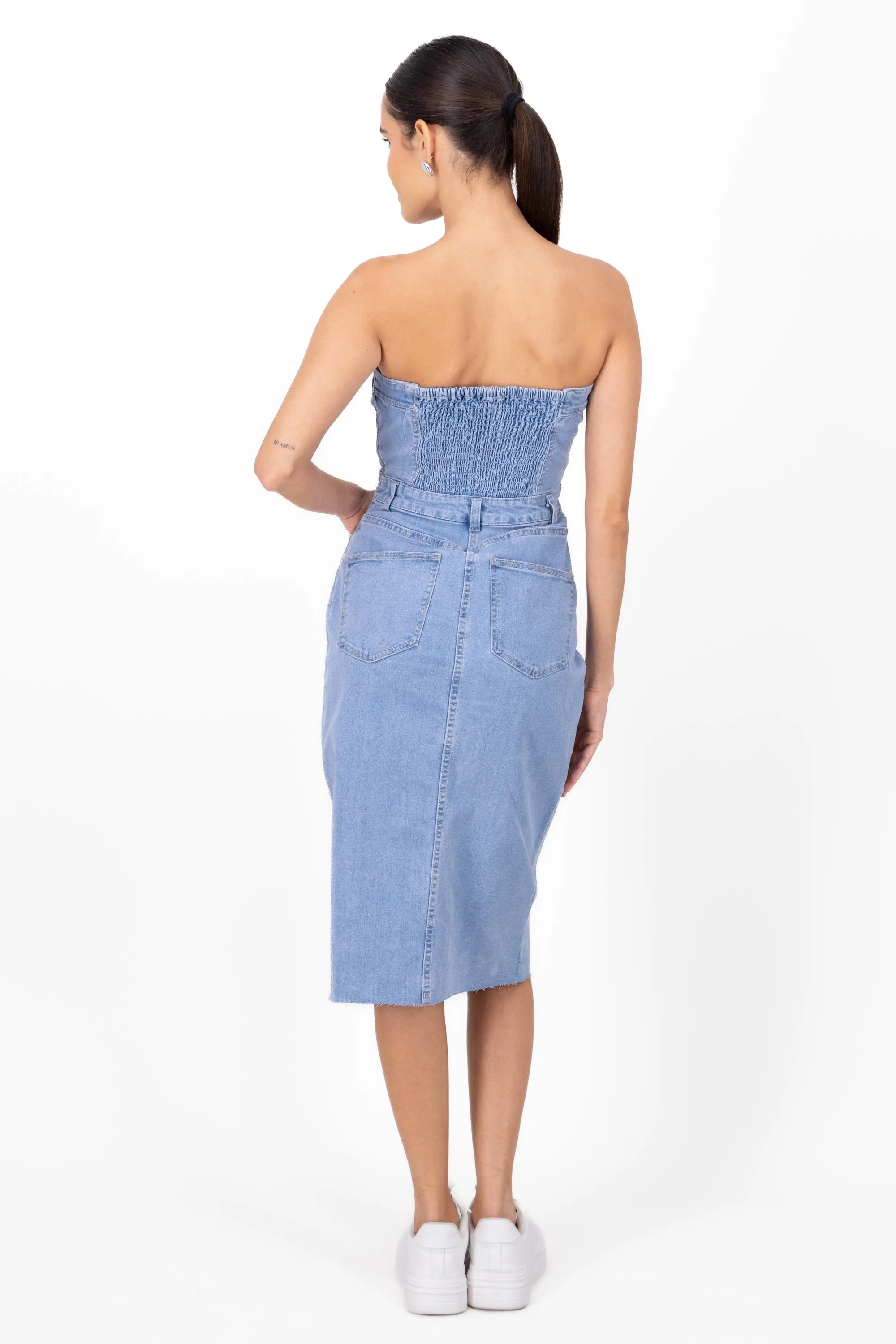 Vestido strapless denim sold by Shasa product image thumbnail 4