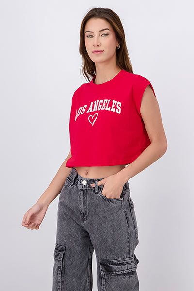 Top crop Los Ángeles corazón sold by Shasa product image thumbnail 2