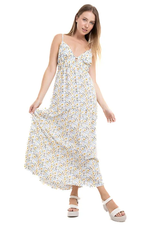Vestido maxi tirantes flores sold by Shasa